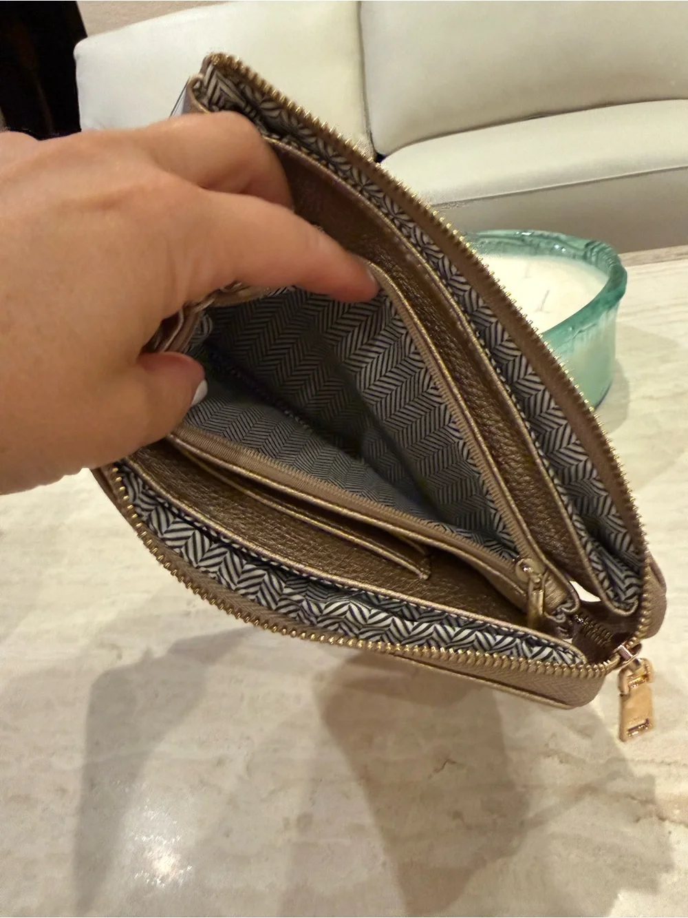 Metallic Gold Crossbody/ Wristlet NWT
